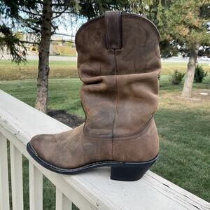 Durango RD542 Women's size 8.5 M 11" Slouch Western‎ Boot Distressed Tan Cowgirl